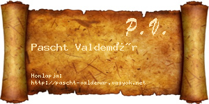 Pascht Valdemár névjegykártya